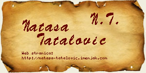 Nataša Tatalović vizit kartica